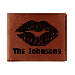 Lips n Hearts Leatherette Bifold Wallet - Single Sided (Personalized)
