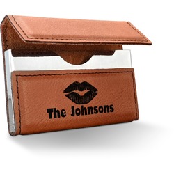 Lips n Hearts Leatherette Business Card Case (Personalized)