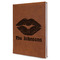 Lips n Hearts Leather Sketchbook - Large - Single Sided - Angled View