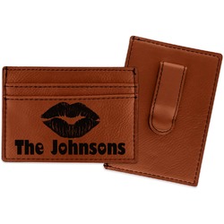 Lips n Hearts Leatherette Wallet with Money Clip (Personalized)