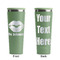 Lips n Hearts Light Green RTIC Everyday Tumbler - 28 oz. - Front and Back