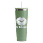 Lips n Hearts RTIC Everyday Tumbler with Straw - 28oz - Light Green - Double-Sided (Personalized)