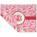 Lips n Hearts Double-Sided Linen Placemat - Single w/ Couple's Names