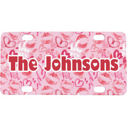 Lips n Hearts Mini / Bicycle License Plate (4 Holes) (Personalized)