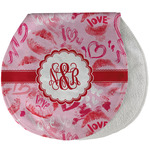 Lips n Hearts Burp Pad - Velour w/ Couple's Names