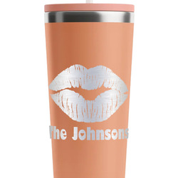 Lips n Hearts RTIC Everyday Tumbler with Straw - 28oz - Peach - Double-Sided (Personalized)