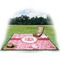 Lips n Hearts Picnic Blanket - with Basket Hat and Book - in Use