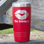 Lips n Hearts 20 oz Stainless Steel Tumbler - Red - Double Sided (Personalized)