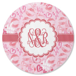 Lips n Hearts Round Rubber Backed Coaster (Personalized)