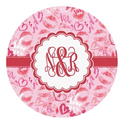 Lips n Hearts Round Decal - Small (Personalized)