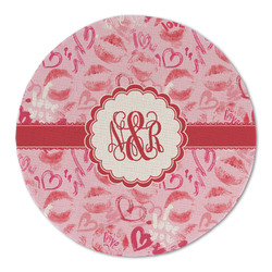 Lips n Hearts Round Linen Placemat - Single Sided (Personalized)