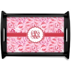 Lips n Hearts Black Wooden Tray - Small (Personalized)