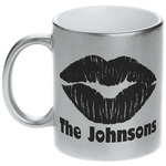 Lips n Hearts Metallic Silver Mug (Personalized)