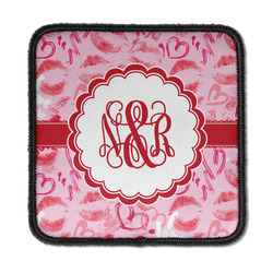 Lips n Hearts Iron On Square Patch w/ Couple's Names