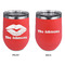 Lips n Hearts Stainless Wine Tumblers - Coral - Double Sided - Approval