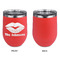 Lips n Hearts Stainless Wine Tumblers - Coral - Single Sided - Approval