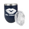 Lips n Hearts Stainless Wine Tumblers - Navy - Single Sided - Alt View