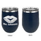 Lips n Hearts Stainless Wine Tumblers - Navy - Single Sided - Approval