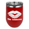 Lips n Hearts Stainless Wine Tumblers - Red - Double Sided - Front