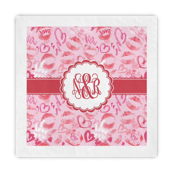 Custom Lips n Hearts Standard Decorative Napkins (Personalized)