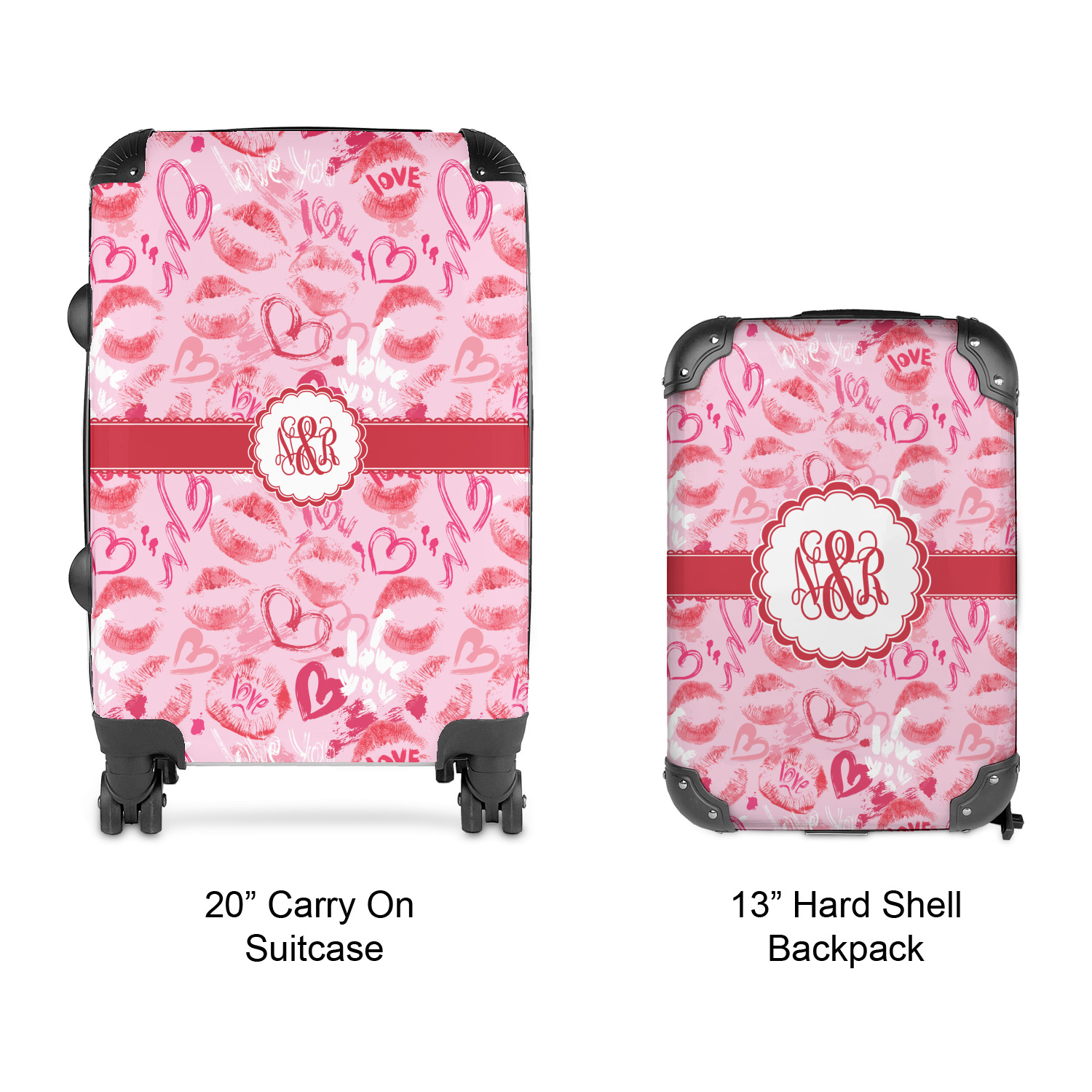 Personalized Pink Floral Suitcase for Women Luggage Set With 