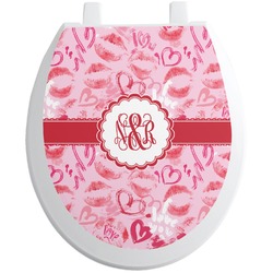 Lips n Hearts Toilet Seat Decal - Round (Personalized)