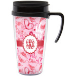 Lips n Hearts Acrylic Travel Mug with Handle (Personalized)