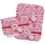 Lips n Hearts Burp Cloths - Fleece - Set of 2 w/ Couple's Names