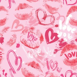Lips n Hearts Wallpaper & Surface Covering (Peel & Stick 24"x 24" Sample)
