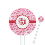 Lips n Hearts 5.5" Round Plastic Stir Sticks - White - Single Sided (Personalized)