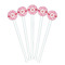 Lips n Hearts White Plastic 7" Stir Stick - Round - Fan View