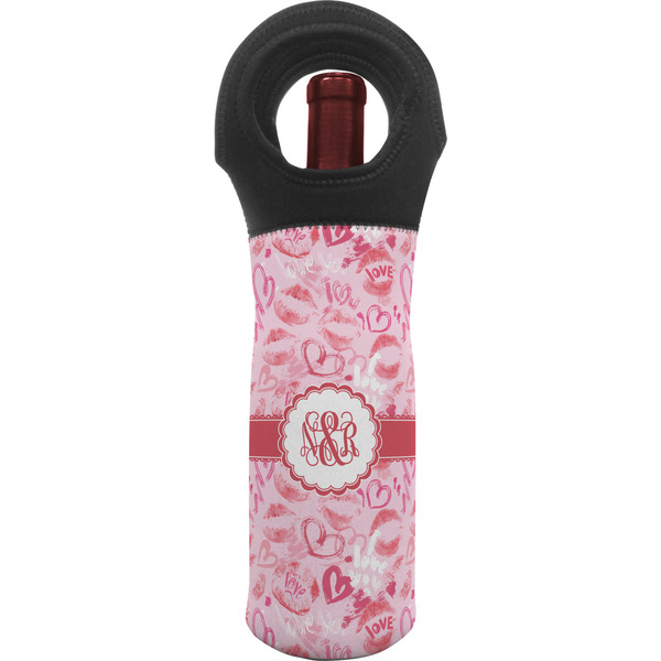 Custom Lips n Hearts Wine Tote Bag (Personalized)