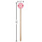 Lips n Hearts Wooden 7.5" Stir Stick - Round - Dimensions