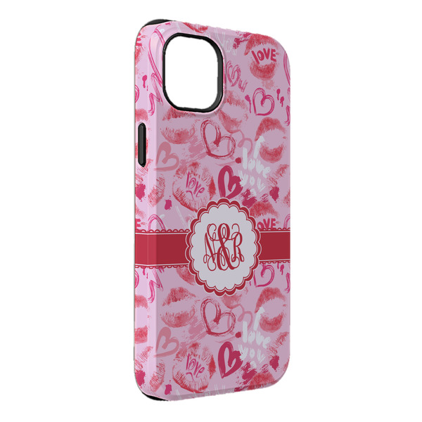 Custom Lips n Hearts iPhone Case - Rubber Lined - iPhone 14 Plus (Personalized)