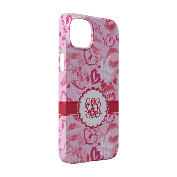 Custom Lips n Hearts iPhone Case - Plastic - iPhone 14 Pro (Personalized)