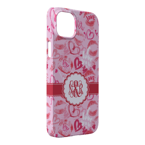 Custom Lips n Hearts iPhone Case - Plastic - iPhone 14 Pro Max (Personalized)