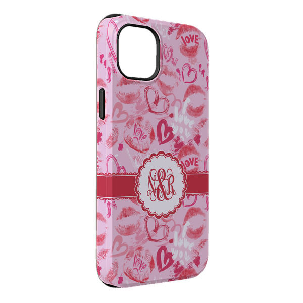 Custom Lips n Hearts iPhone Case - Rubber Lined - iPhone 14 Pro Max (Personalized)