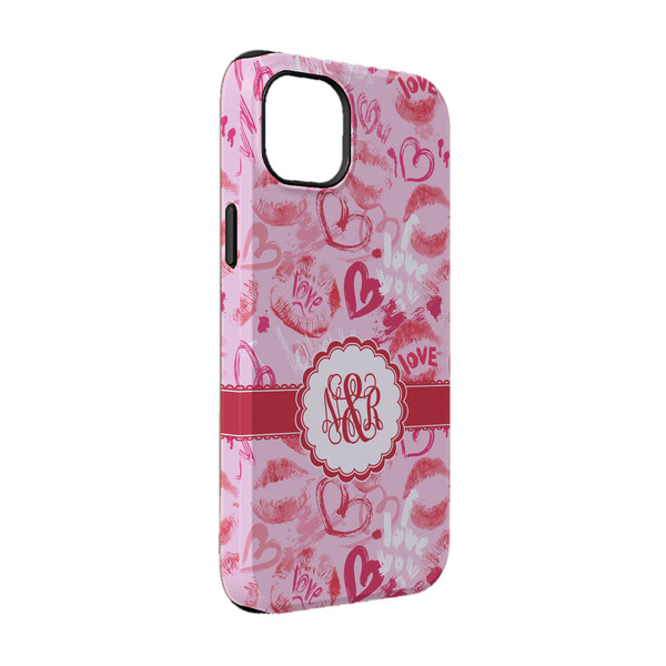 Custom Lips n Hearts iPhone Case - Rubber Lined - iPhone 14 Pro (Personalized)