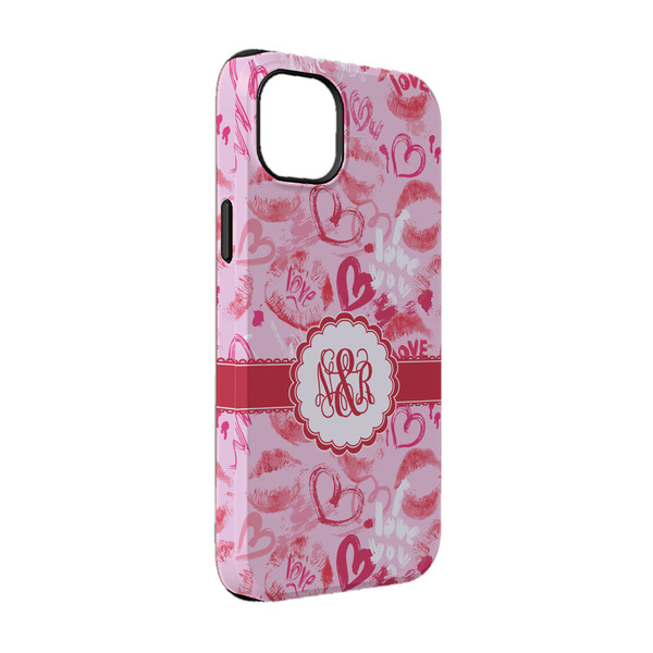 Custom Lips n Hearts iPhone Case - Rubber Lined - iPhone 14 (Personalized)