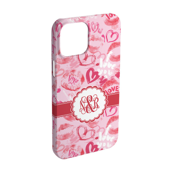 Custom Lips n Hearts iPhone Case - Plastic - iPhone 15 (Personalized)