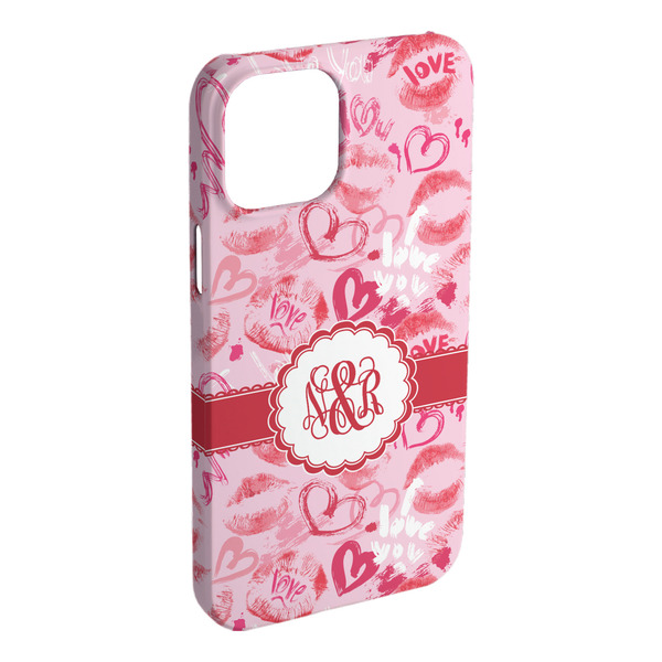 Custom Lips n Hearts iPhone Case - Plastic - iPhone 15 Plus (Personalized)