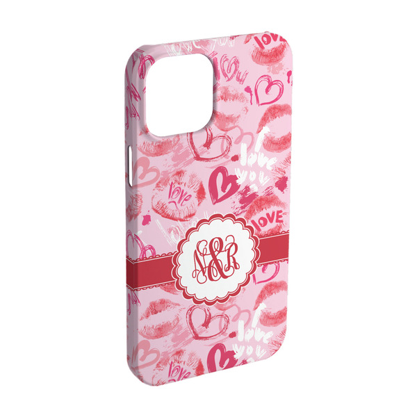 Custom Lips n Hearts iPhone Case - Plastic - iPhone 15 Pro (Personalized)