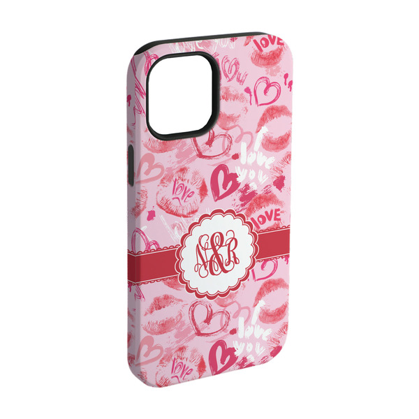 Custom Lips n Hearts iPhone Case - Rubber Lined - iPhone 15 Pro (Personalized)