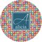 Retro Squares 1" Multipurpose Round Labels - Single Sticker