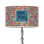 Retro Squares 12" Drum Lamp Shade - Poly-film (Personalized)