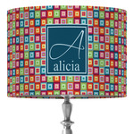 Retro Squares 16" Drum Lamp Shade - Fabric (Personalized)