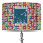 Retro Squares 16" Drum Lamp Shade - Poly-film (Personalized)