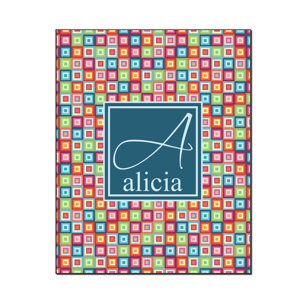 Custom Retro Squares Wood Print - 16x20 (Personalized)