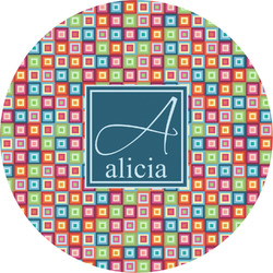 Retro Squares Multipurpose Round Labels - 2" (Personalized)