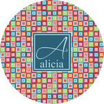 Retro Squares Multipurpose Round Labels - Custom Sized (Personalized)